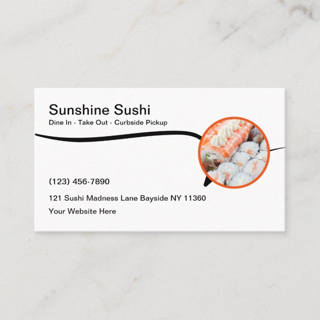 Carte De Visite Restaurant De Sushi Moderne Cuisine Japonaise (Devant)