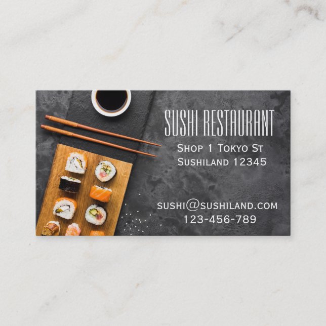 Carte De Visite Restaurant de sushi moderne ou restauration (Devant)