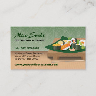 Carte De Visite Restaurant de Tableau de sushi