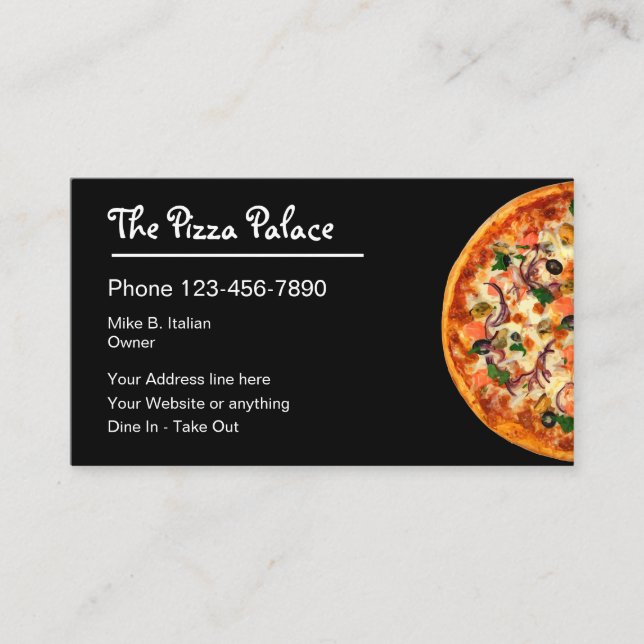 Carte De Visite Restaurant d'Italien de tarte de pizza (Devant)