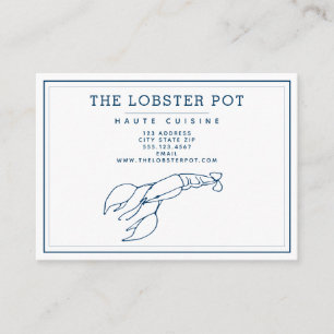Carte De Visite Restaurant élégant de homard/fruits de mer de bleu