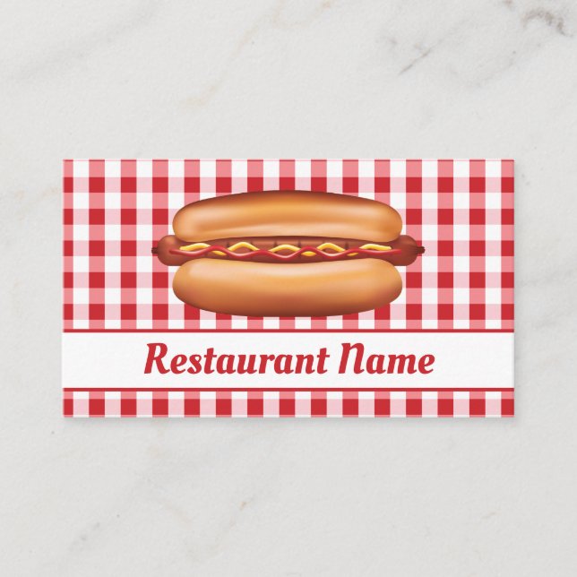 Carte De Visite Restaurant Hot Dog Stand Ou Restauration Rapide (Devant)