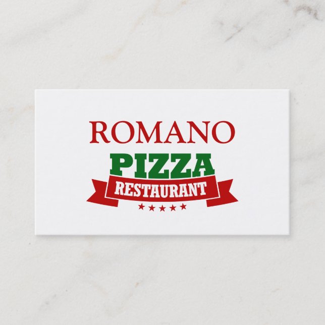 Carte De Visite Restaurant italien de pizza (Devant)