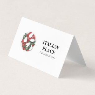 Carte De Visite Restaurant italien moderne Tente   Salade d'aquare