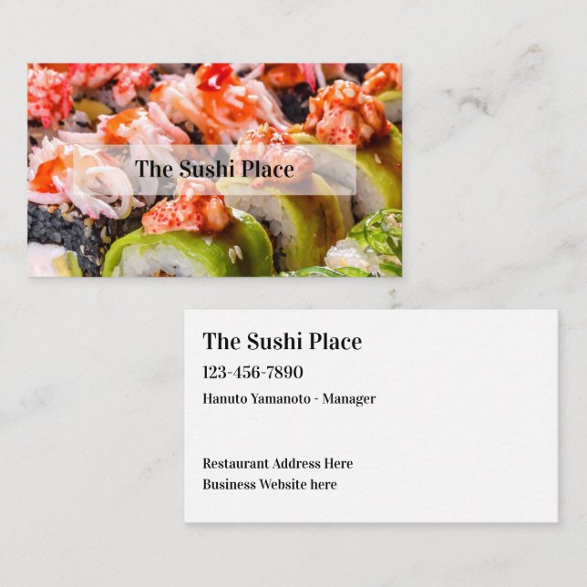 Carte De Visite Restaurant japonais de sushi (Devant / Derrière)