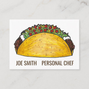 Carte De Visite Restaurant mexicain Beef Taco Chef personnel