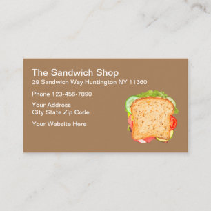 Carte De Visite Restaurant Sandwich Shop