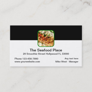 Carte De Visite Restaurant Seafood Design moderne