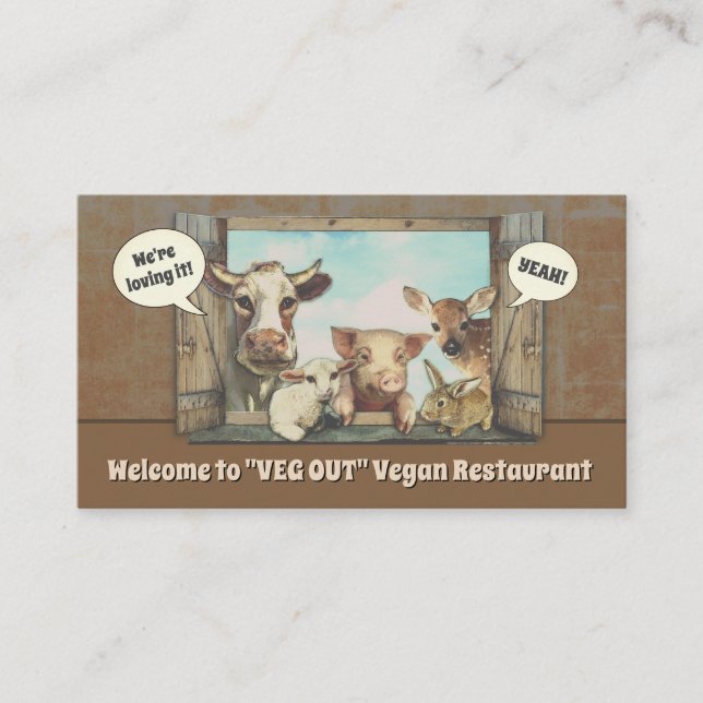 Carte De Visite Restaurant végétalien (personnalisable) (Devant)