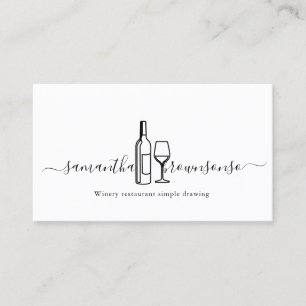 Carte De Visite Restaurant vinicole dessin d'art simple