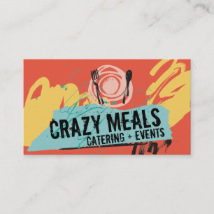 Carte De Visite Restauration abstraite de chef d'ustensiles de