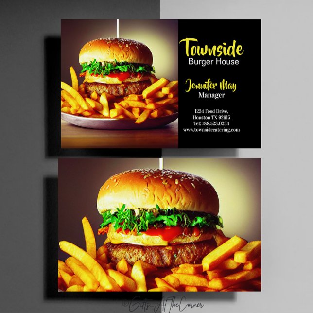 Carte De Visite Restauration Bacon Bacon Oeuf Burger House Restaur (Créateur téléchargé)