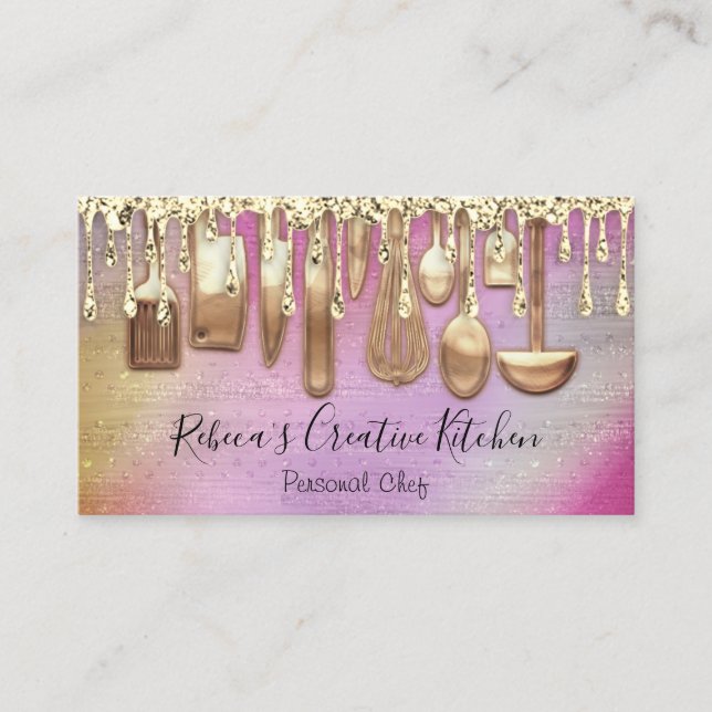 Carte De Visite Restauration Chef personnel Restaurant QR Code Ust (Devant)