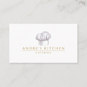 Carte De Visite Restauration Cuisine Aquarelle Casquette du chef