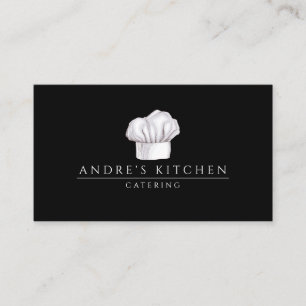Carte De Visite Restauration Cuisine Aquarelle Casquette du chef N
