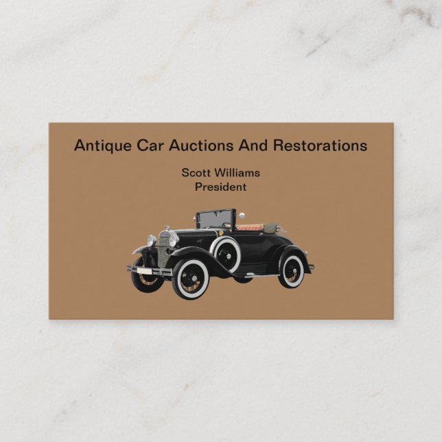 Carte De Visite Restauration Et Enchères De Voitures Anciennes (Devant)