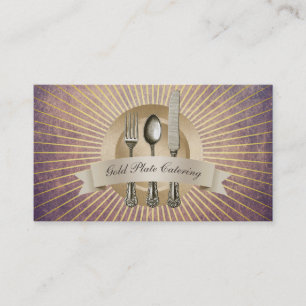 Carte De Visite Restauration et événements de fine couche d'or d