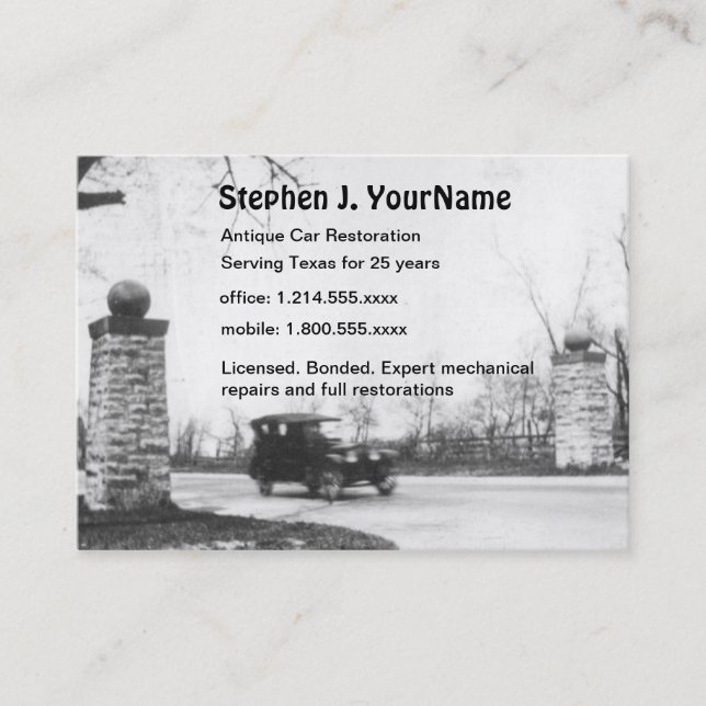 Carte De Visite Restauration et réparation de mécanicien de (Devant)