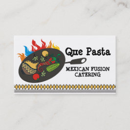 Carte De Visite Restauration flamboyante de poêle de cuisine