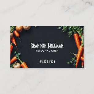 Carte De Visite Restauration moderne de carottes et légumes orange