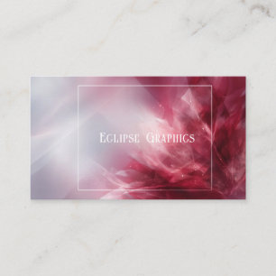 Carte De Visite Résumé Floral Rubis Cramoisi Cadre Blanc Dynamique