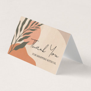 Carte De Visite Résumé Terracotta Kraft Scandi Merci Carré