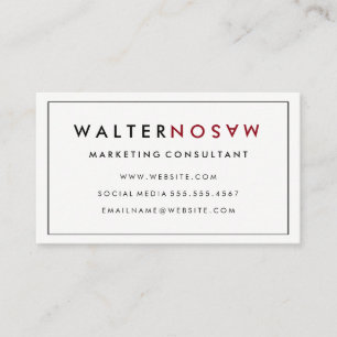 Carte De Visite Retourner lettre avec bordure