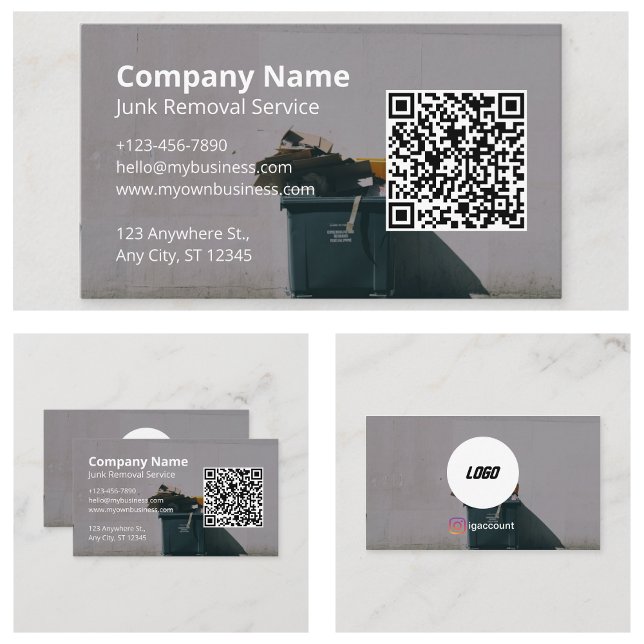 Carte De Visite Retrait moderne du coffre (Modern Junk Removal Business Card
)