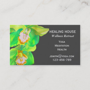 Carte De Visite Retraite de santé Wellness, fleur d'orchidée mod