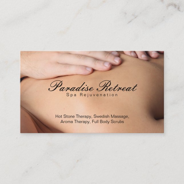 Carte De Visite Retraite spa | Massage (Devant)