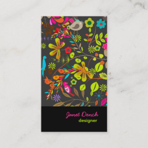 Carte De Visite Rétro arbre de PixDezines, arrière - plan au néon