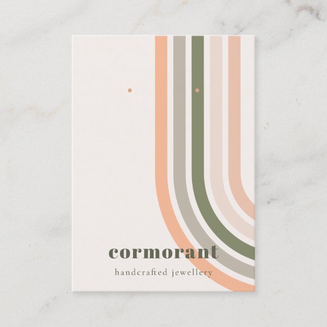 Carte De Visite Retro Arc-en-ciel Désert Écran d'oreille chic (Devant)