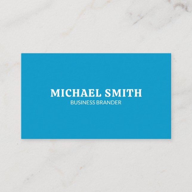 Carte De Visite Retro Bold Minimalist Cyan QR Code Business  (Devant)