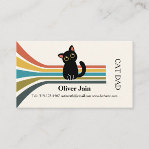 Carte de visite Retro Bold papa chat