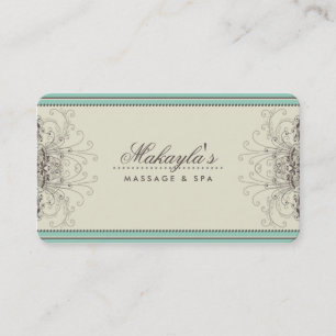 Carte De Visite Rétro chic moderne élégant de damassé florale