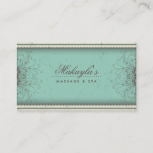Carte De Visite Rétro chic moderne élégant de damassé florale de