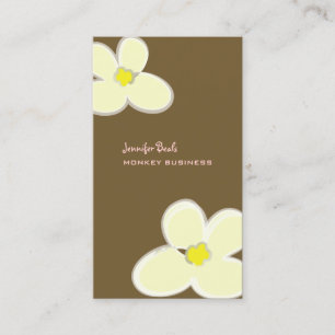 CARTE DE VISITE RETRO CREAM PLUMERIAS/FOND DE COULEUR DIY
