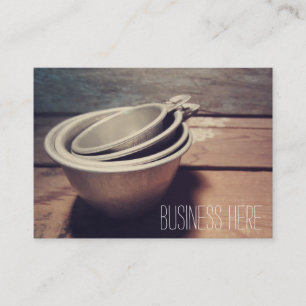 Carte De Visite Rétro en aluminium vintage de tasses de mesure