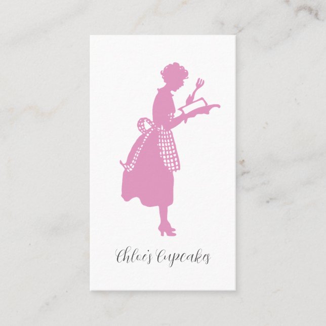 Carte De Visite Retro Femme Cupcake Baker (Devant)