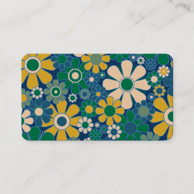 Carte De Visite Retro Garden 60s les années 70 esthétique motif fl (Devant)