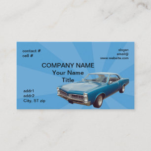 Carte De Visite Rétro hotrod bleu