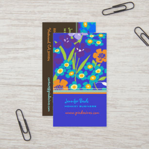 Carte De Visite Retro Japonais Iris + Royal Blue/do-it-yourself Ar
