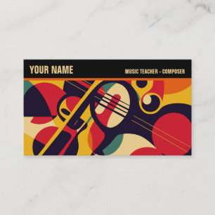 Carte De Visite Retro Jazz Abstrait Professionnel