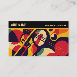 Carte De Visite Retro Jazz Abstrait Professionnel
