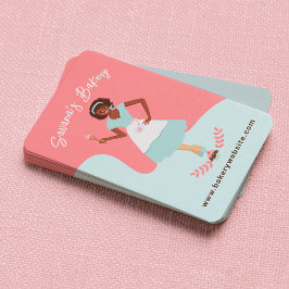 Carte De Visite Retro Jolie femme Doux boulangerie Services Rose