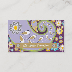 Carte De Visite Retro lavande violet paisible motif floral