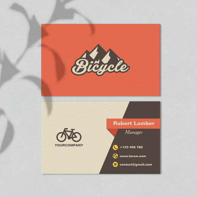 Carte De Visite Rétro Logo à vélo Orange Moderne (Créateur téléchargé)