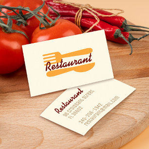 Carte De Visite Rétro Logo Vintage Cuisine Business & Restaurant