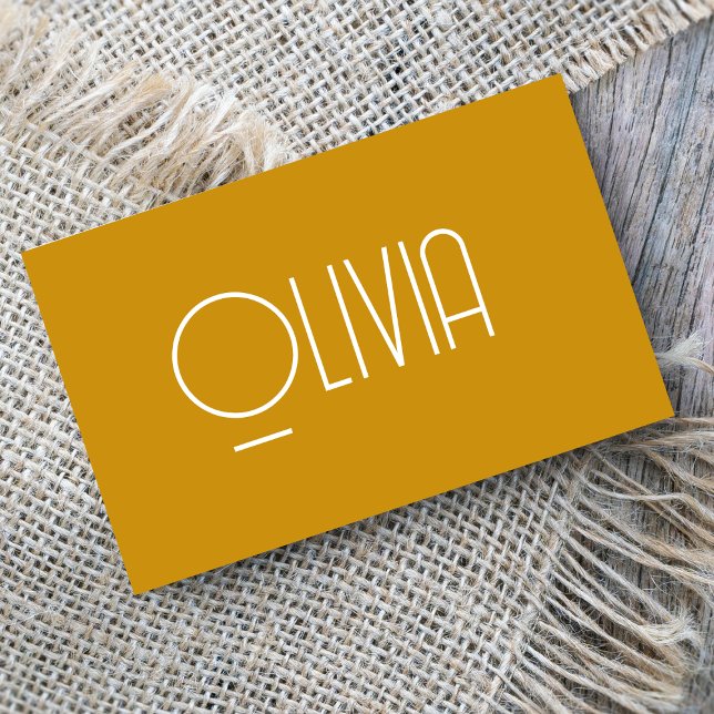 Carte de visite rétro minimaliste de moutarde jaun (Créateur téléchargé)