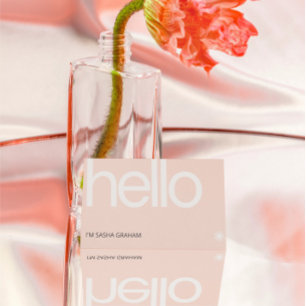 Carte De Visite Rétro Minimaliste Hello Blush Rose